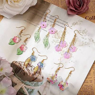 SUNNYCLUE DIY Flower Dangle Earring Making Kits DIY-SC0001-37-1