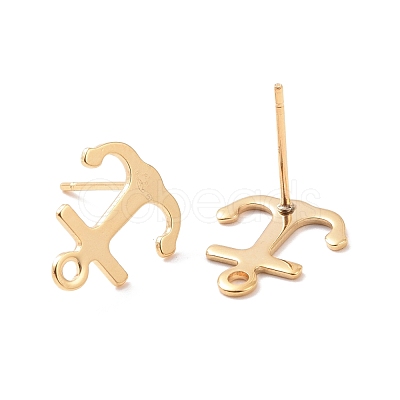 201 Stainless Steel Stud Earring Findings STAS-K241-02G-1