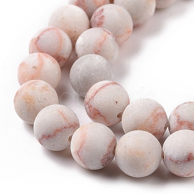 Natural Red Netstone Beads Strands G-Q462-8mm-14-1