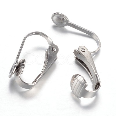 Tarnish Resistant 304 Stainless Steel Clip-on Earring Findings X-STAS-G081-63P-1