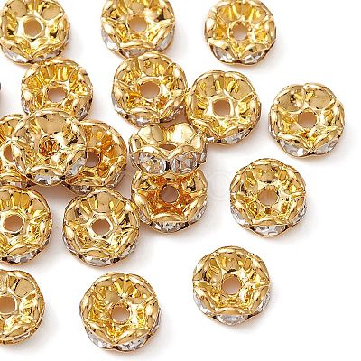 Brass Rhinestone Spacer Beads RB-YW0001-05D-01G-1