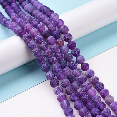 Natural Crackle Agate Beads Strands X-G-G055-8mm-8-1