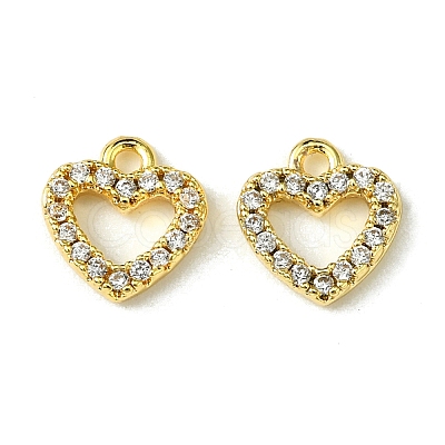 Valentine's Day Brass Micro Pave Cubic Zirconia Charms FIND-Z035-06G-1