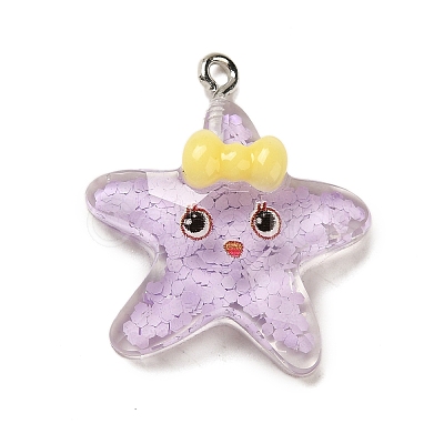 Marine Animal Series Resin Pendants RESI-Q012-01B-05-1