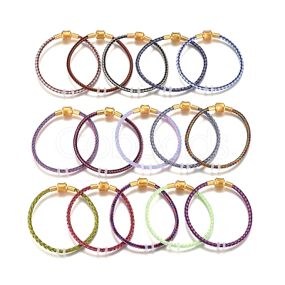 Braided Stainless Steel Wire European Style Bracelets Making AJEW-D047-02B-G-1