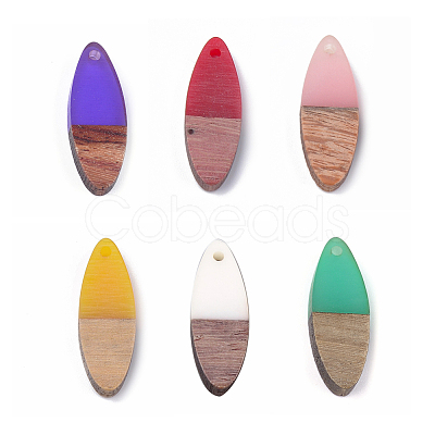 Resin & Walnut Wood Pendants RESI-S358-18-M-1