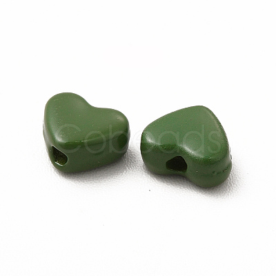 Heart Spray Painted Alloy Beads FIND-G053-01N-1