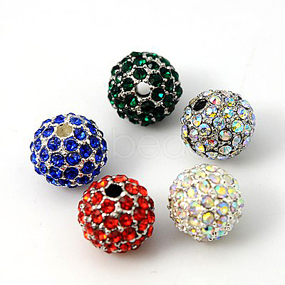 Alloy Rhinestone Beads RB-A034-10mm-S-1