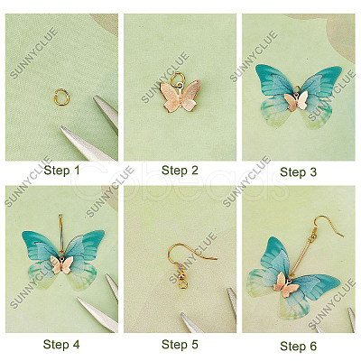 SUNNYCLUE DIY Butterfly Earring Making Kit DIY-SC0020-33-1