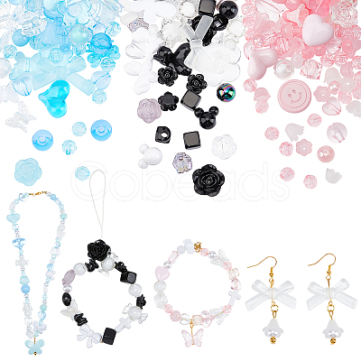 PandaHall Elite 3 Bags 3 Colors Transparent & Opaque Resin Beads RESI-PH0001-71-1