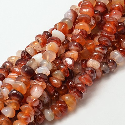 Dyed Natural Carnelian Nuggets Beads Strands G-P091-38-1