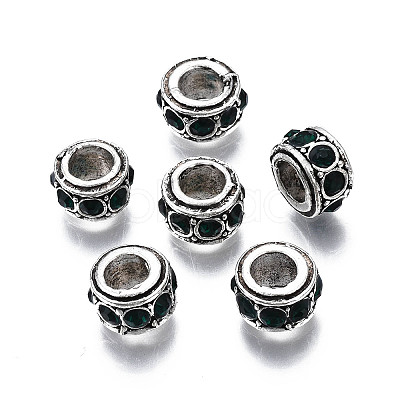 Alloy Rhinestone European Beads MPDL-Q212-001D-RS-1