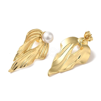 Rack Plating Brass Stud Earrings EJEW-B062-25G-1