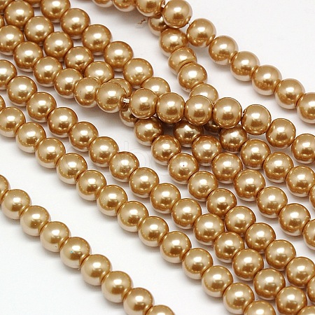 Eco-Friendly Dyed Glass Pearl Round Beads Strands HY-A002-10mm-RB093-1