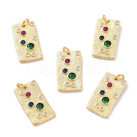 Brass Micro Pave Cubic Zirconia Pendants ZIRC-L100-056G-1