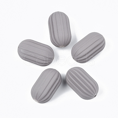 Rubberized Style Acrylic Corrugated Beads OACR-T014-18A-02-1
