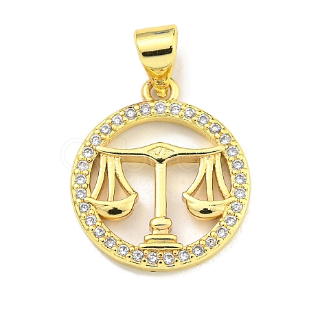 Brass Micro Pave Cubic Zirconia Pendants KK-K354-03G-07-1