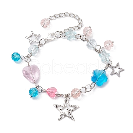 Alloy Star Charms Braclets BJEW-JB10230-1