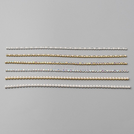 Alloy Rhinestone & Plastic Imitation Pearl Chains DIY-WH0320-28-1