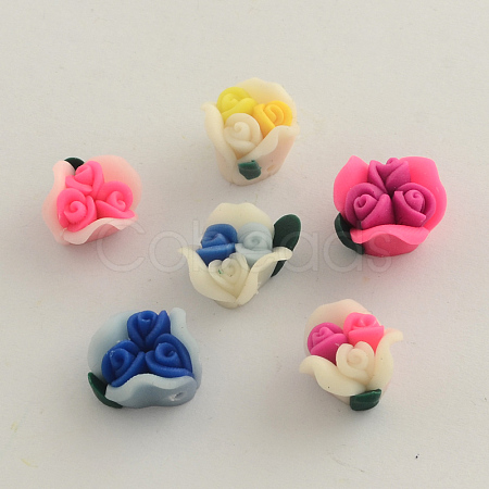 Handmade Polymer Clay Flower Beads CLAY-Q191-M12-1