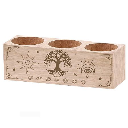 3 Hole Wood Candle Holders DIY-WH0375-006-1