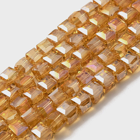 Electroplate Glass Beads Strands EGLA-D018-8x8mm-77-1