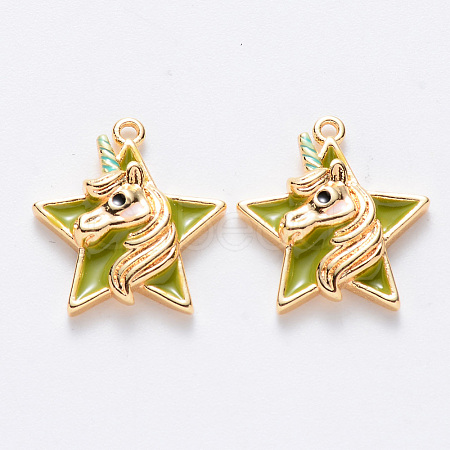 Brass Enamel Pendants KK-T049-024G-04-NF-1