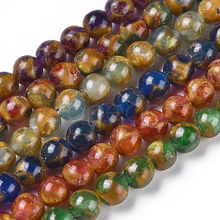 Synthetic Gold Clinquant Stone Beads Strands G-E551-A-1