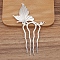 Alloy Hair Comb Findings, Cabochon Settings, Butterfly, Silver, 103x62mm