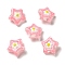 Transparent Glass Beads, Hand Drawn Beads, with Enamel, Star, Pink, 13x13x7mm, Hole: 1mm