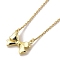 304 Stainless Steel Pendant Necklaces, Brass Pendant Necklaces, Bowknot, 18.58 inch(47.2cm) Pendant: 15x19mm.