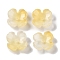 Baking Paint Glass Bead Caps, 4-Petal Flower, Light Khaki, 12x12x4.5mm, Hole: 1.4mm