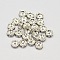 Rack Plating Rondelle Brass Grade A Rhinestone Spacer Beads, Silver Color Plated, Crystal, 4x2mm, Hole: 0.5mm