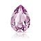 Preciosa&reg MAXIMA Crystal Fancy Stones, Czech Crystal, 435 16 301 Baroque Pear, Dura Foiling, 20020 Light Amethyst, 14x10mm