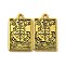 Rack Plating Alloy Pendants, Cadmium Free & Nickel Free & Lead Free, Tarot Charms, Antique Golden, 23x14x1.5mm, Hole: 1.8mm