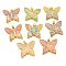 Transparent Resin Pendants, Brass Butterfly Charms, Real 18K Gold Plated, Cadmium Free & Lead Free, Mixed Color, 26x29.5x5.5mm, Hole: 3x4mm