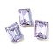 Glass Rhinestone Cabochons, Flat Back & Back Plated, Faceted, Rectangle, Violet, 8x6x3mm