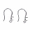 316 Surgical Stainless Steel Hook with Rhinestone Settings and Horizontal Loop, Ear Wire, Stainless Steel Color, Fit For 3mm Rhinestone, 11x16.5mm, Hole: 1mm, 21 Gauge, Pin: 0.7mm