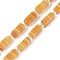 Handmade Lampwork Beads Strands, Rectangle with seed Beads, Orange, 10~11x4.5x4mm, Hole: 0.8mm, about 32~33pcs/strand, 15.94''(40.5cm)