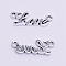 Alloy Pendants Accessories, DIY for Headwear & Costume Making, Word Love, Antique Silver, 7.5x20x1.5mm, Hole: 1.2mm