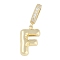 Brass Micro Pave Clear Cubic Zirconia Pendants, Long-Lasting Plated, letters, Letter F, 19x12x4.5mm, Hole: 8.5x5.5mm