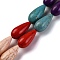 Synthetic Turquoise Beads Strands, Dyed, Teardrop, Mixed Color, 25x12mm, Hole: 1mm, about 272pcs/1000g