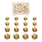 Brass Spacer Beads, Long-lasting Plated, Grooved Cube, Golden, 100pcs/box