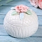 Porcelain Jewelry Boxes, for Jewerly Dispaly, Flower, Ghost White, 9.5x7.5cm