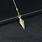 Resin Cone Dowsing Pendulums, Natural Green Aventurine Chip inside and Metal Findings Charm, 380mm