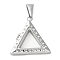 Glass Interface, 304 Stainless Steel Pendants, with 201 Stainless Steel Pendant Bails and Rhinestone, Triangle, Platinum, 28.5x28.5x5.5mm, Hole: 10x4mm