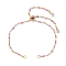 304 Stainless Steel Enamel Dapped Chains Slider Bracelets Making, Pink, 10.24~10.63 inch(26~27cm), Hole: 2.8mm