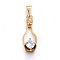 304 Stainless Steel Pendants, with Cubic Zirconia, Bottle, Clear, Golden, 22x8x6mm, Hole: 5x3mm