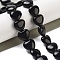 Natural Obsidian Beads Strands, Heart, 11~11.5x12x6mm, Hole: 1.1mm, about 36pcs/strand, 15.35 inch(39cm)