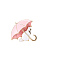 Umbrella Cat Enamel Pin, Cartoon Light Gold Brooch Pin Clothing Accessory, Pink, 39x32mm